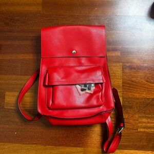 Red Leather Backpack